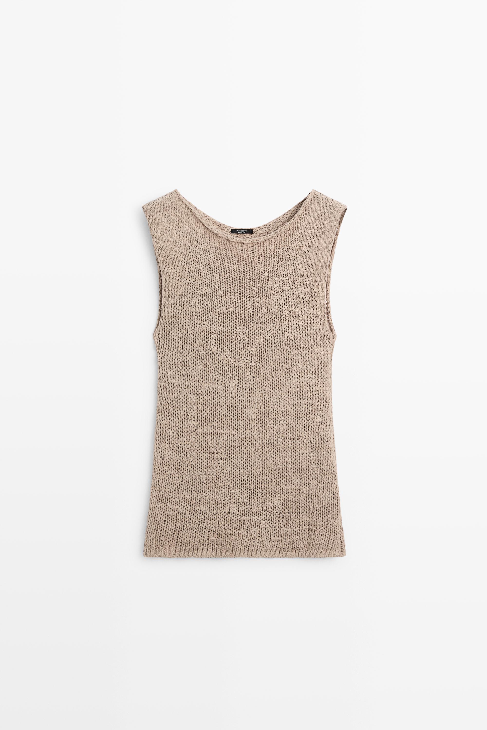 Knit cotton blend top
